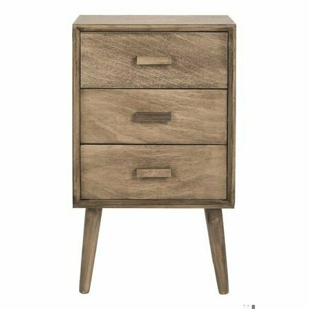 SAFAVIEH 26.8 x 15.8 x 11.8 in. Pomona 3 Drawer Chest, Chocolate CHS5700B